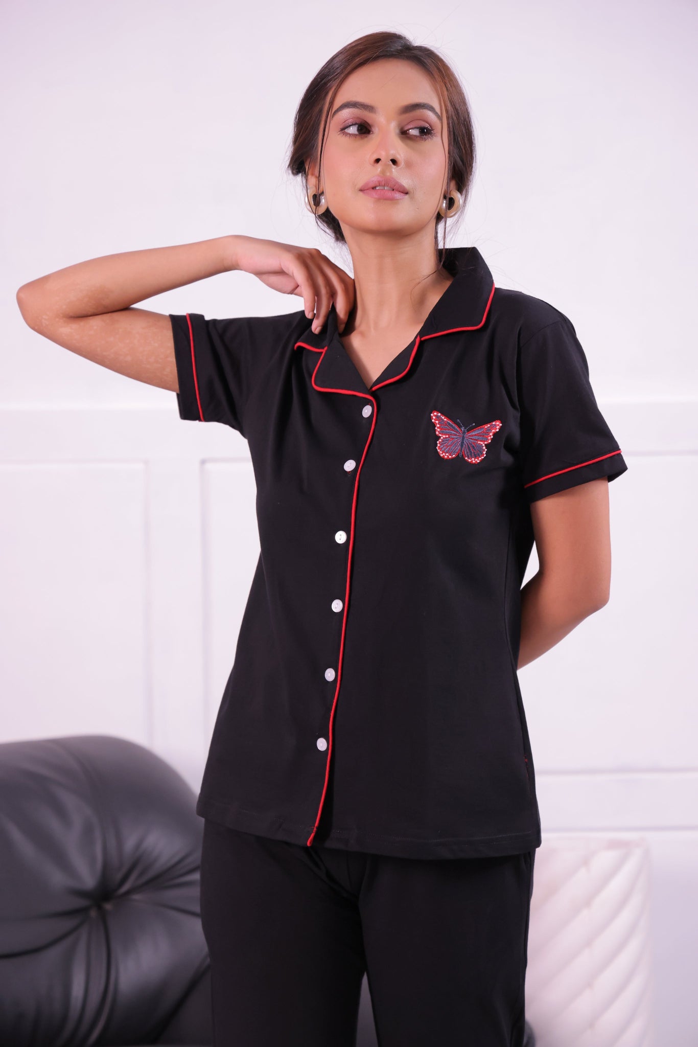 Butterfly Embroidery Premium Pyjama Set - NapStory