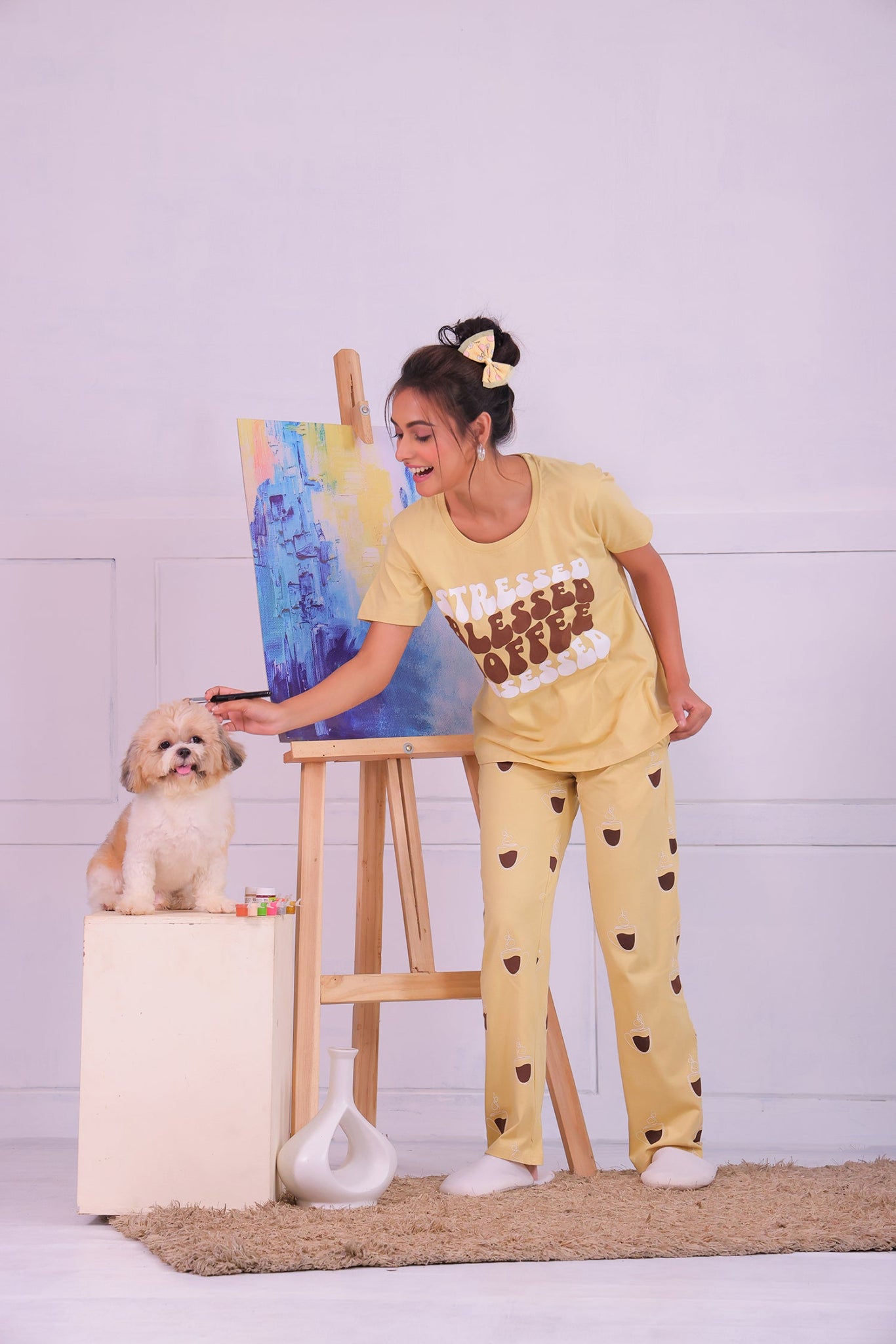 Coffee T-shirt Pyjama Set - NapStory