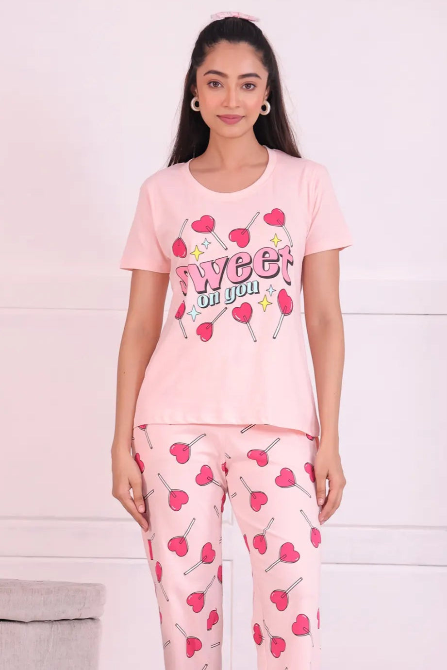 Heart Pop T-shirt Pyjama Set