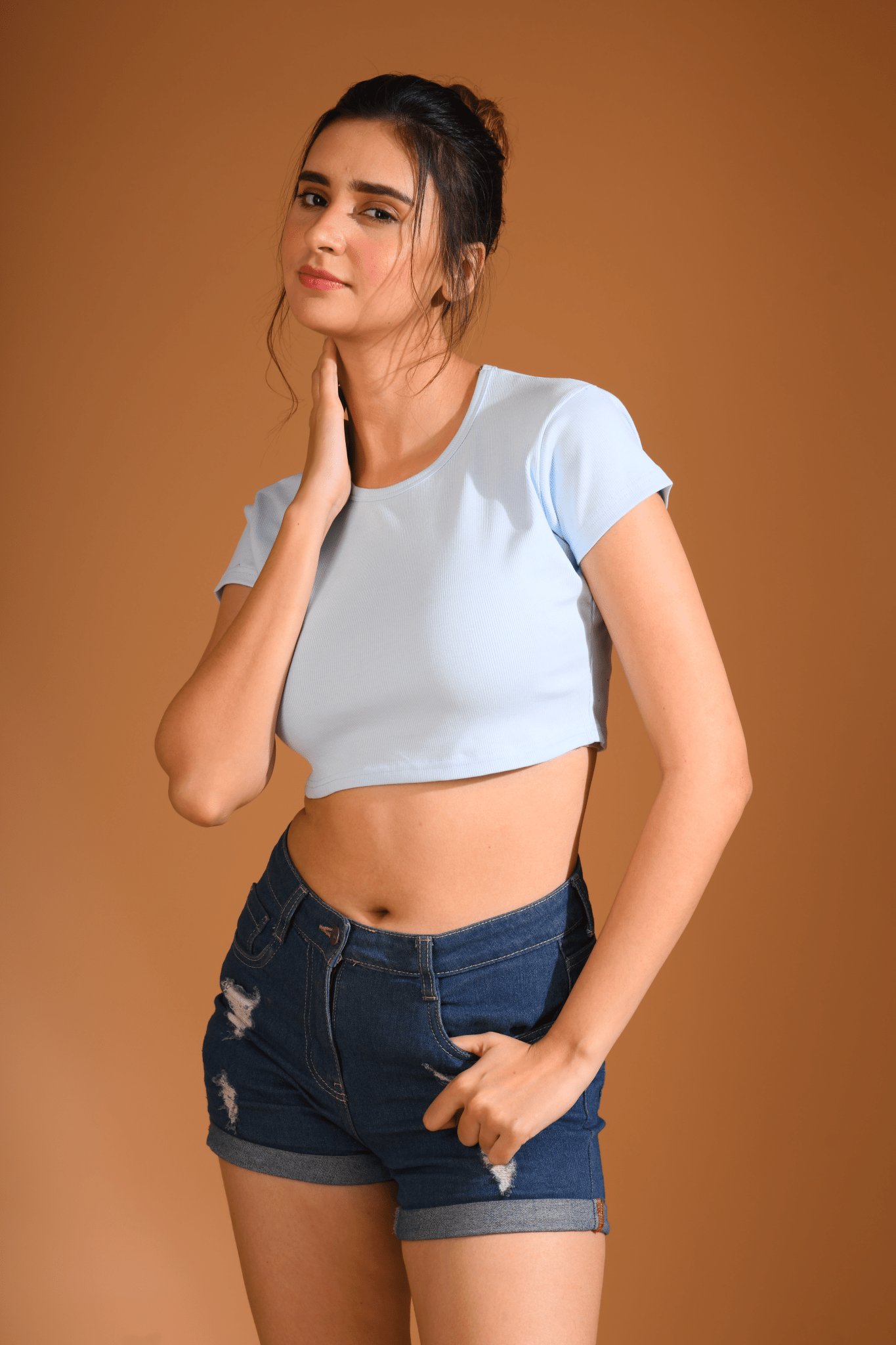 Babyhug Half Sleeves Tee Text Print - Sky Blue main image 0