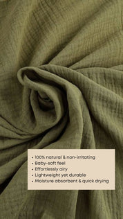 Olive Muslin Shorts Set