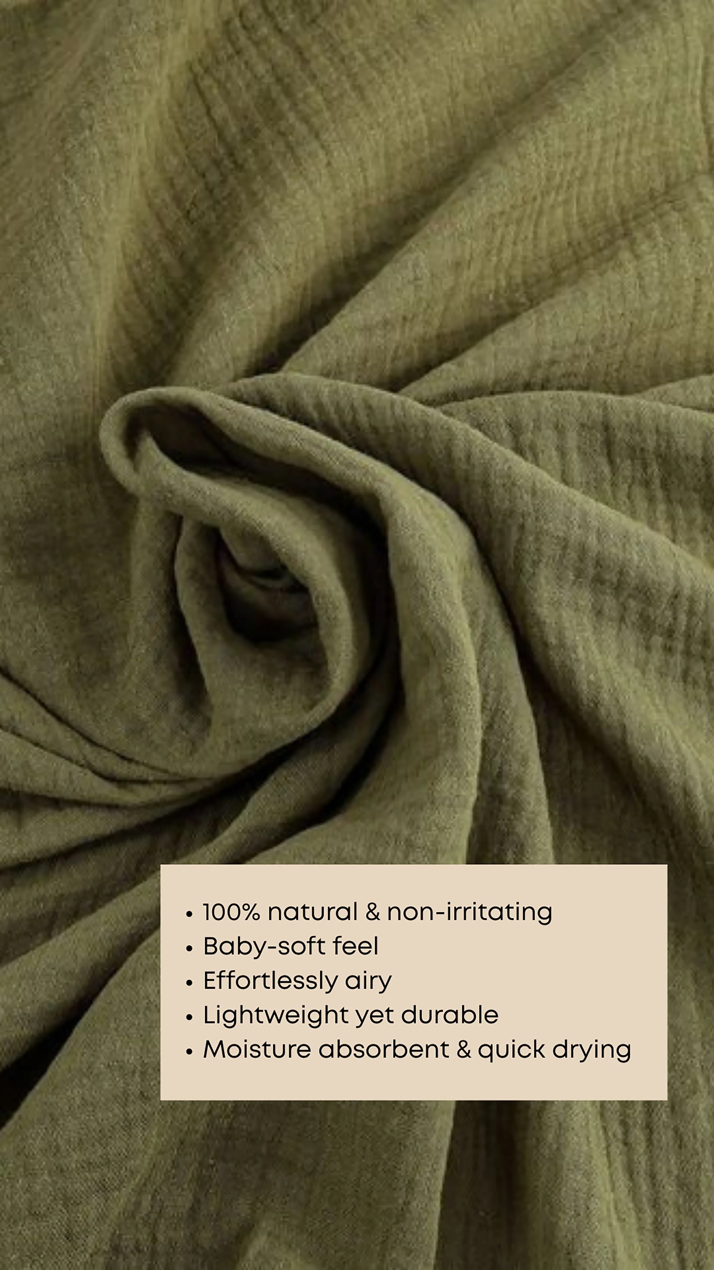 Olive Muslin Shorts Set