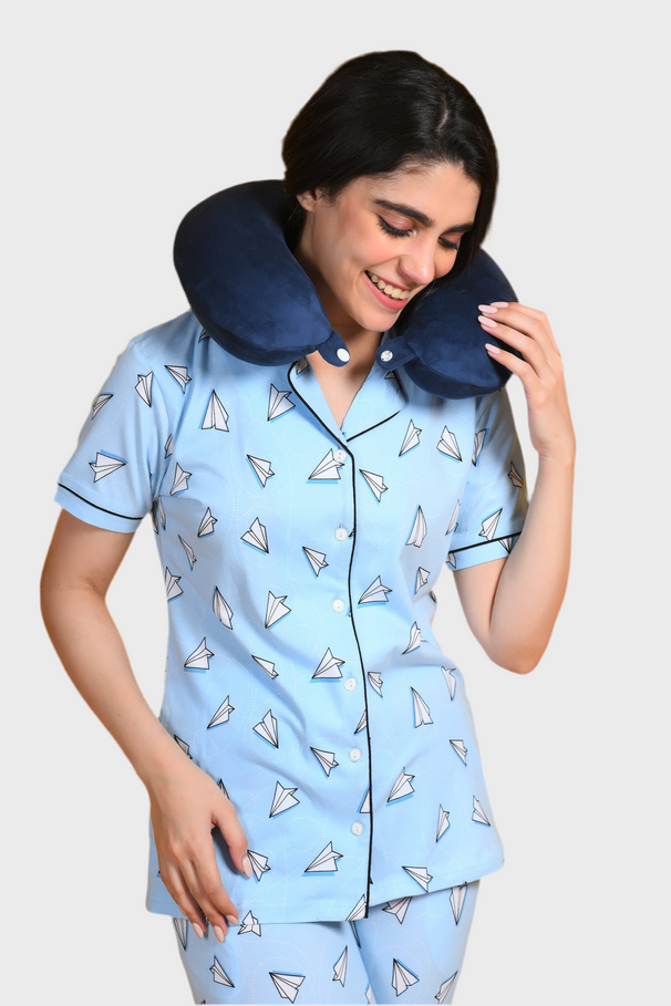 Unisex Printed Top and Bottom Pyjamas Night Dress