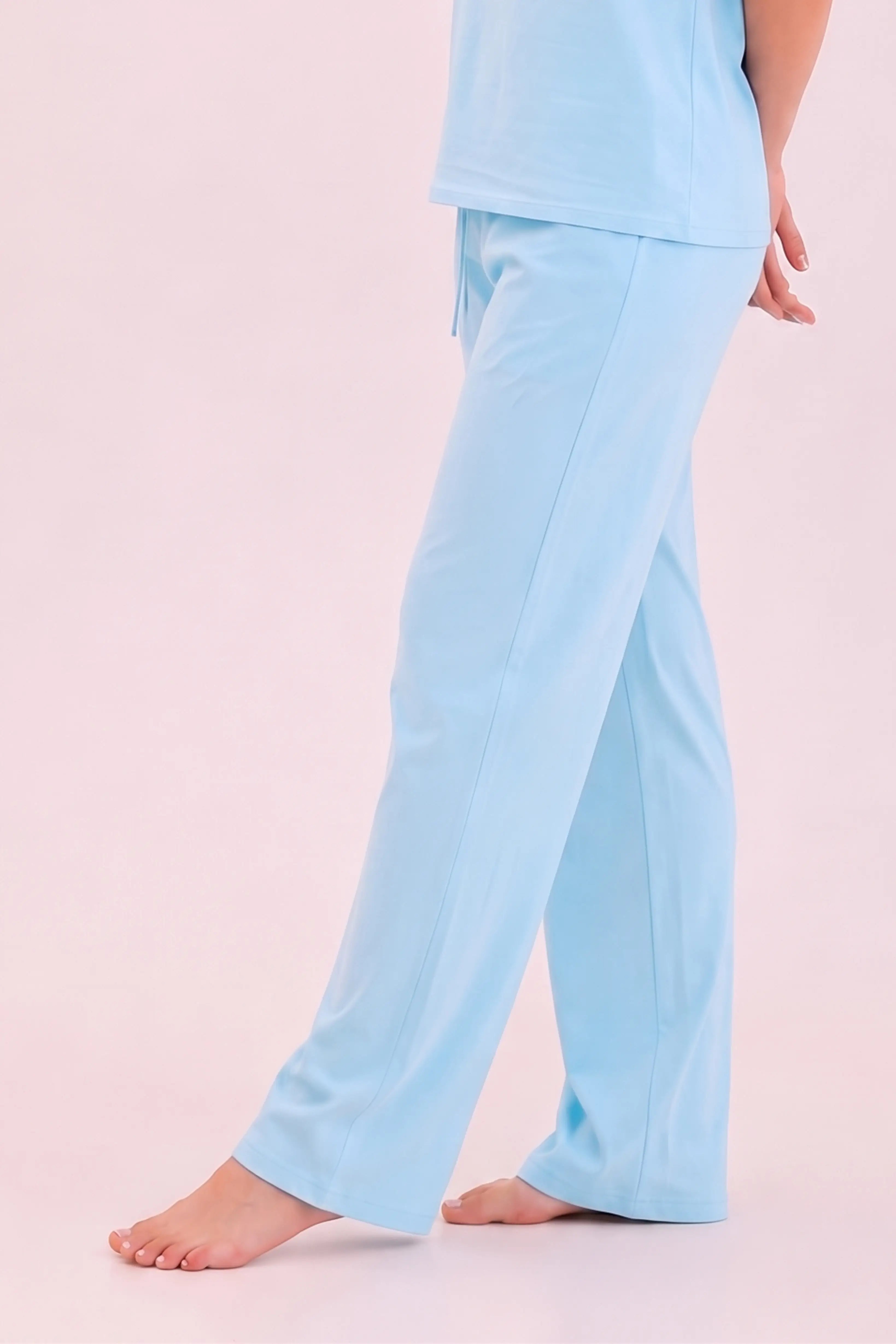 Basic Sky Blue Cotton Pyjama