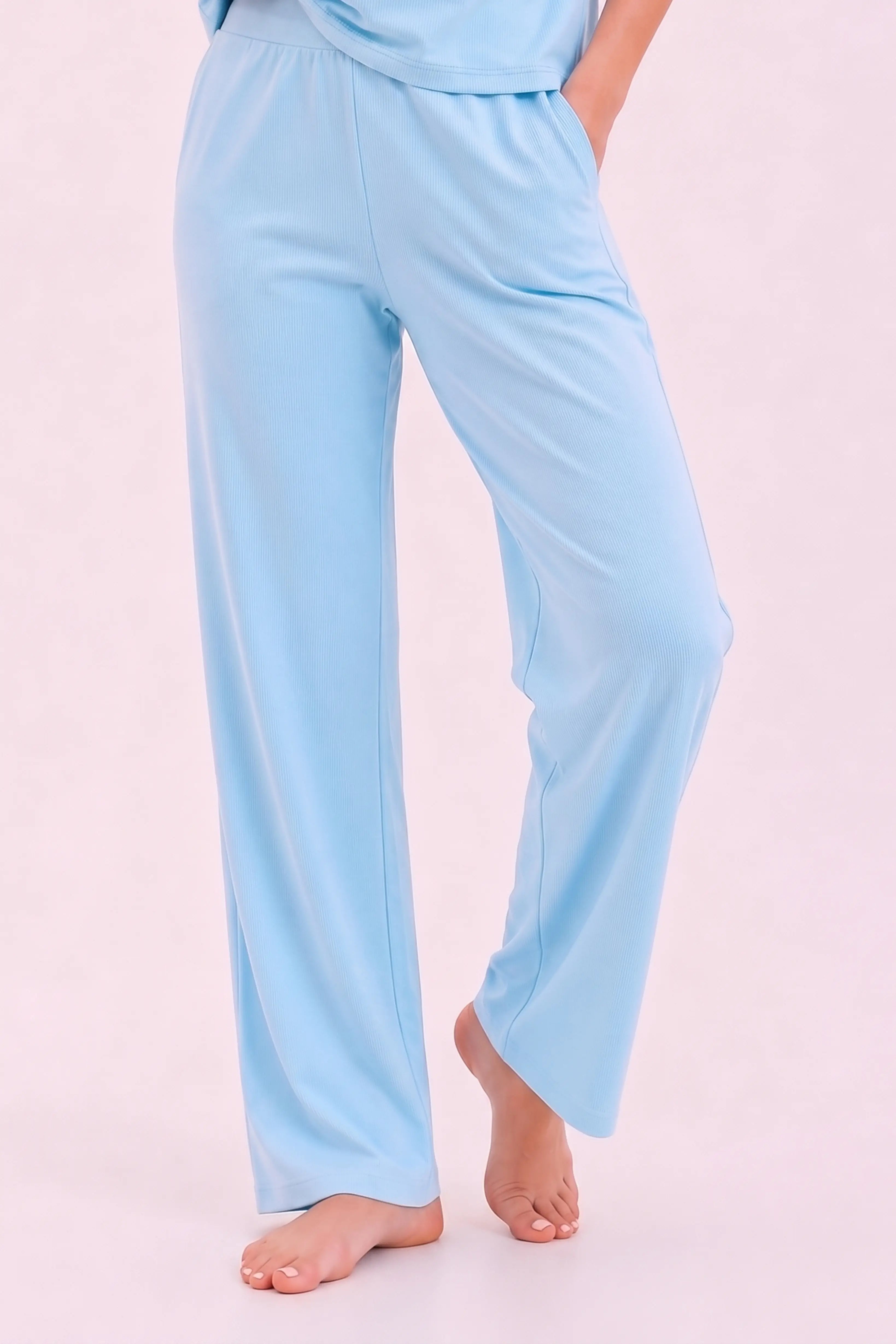 Basic Sky Blue Cotton Pyjama