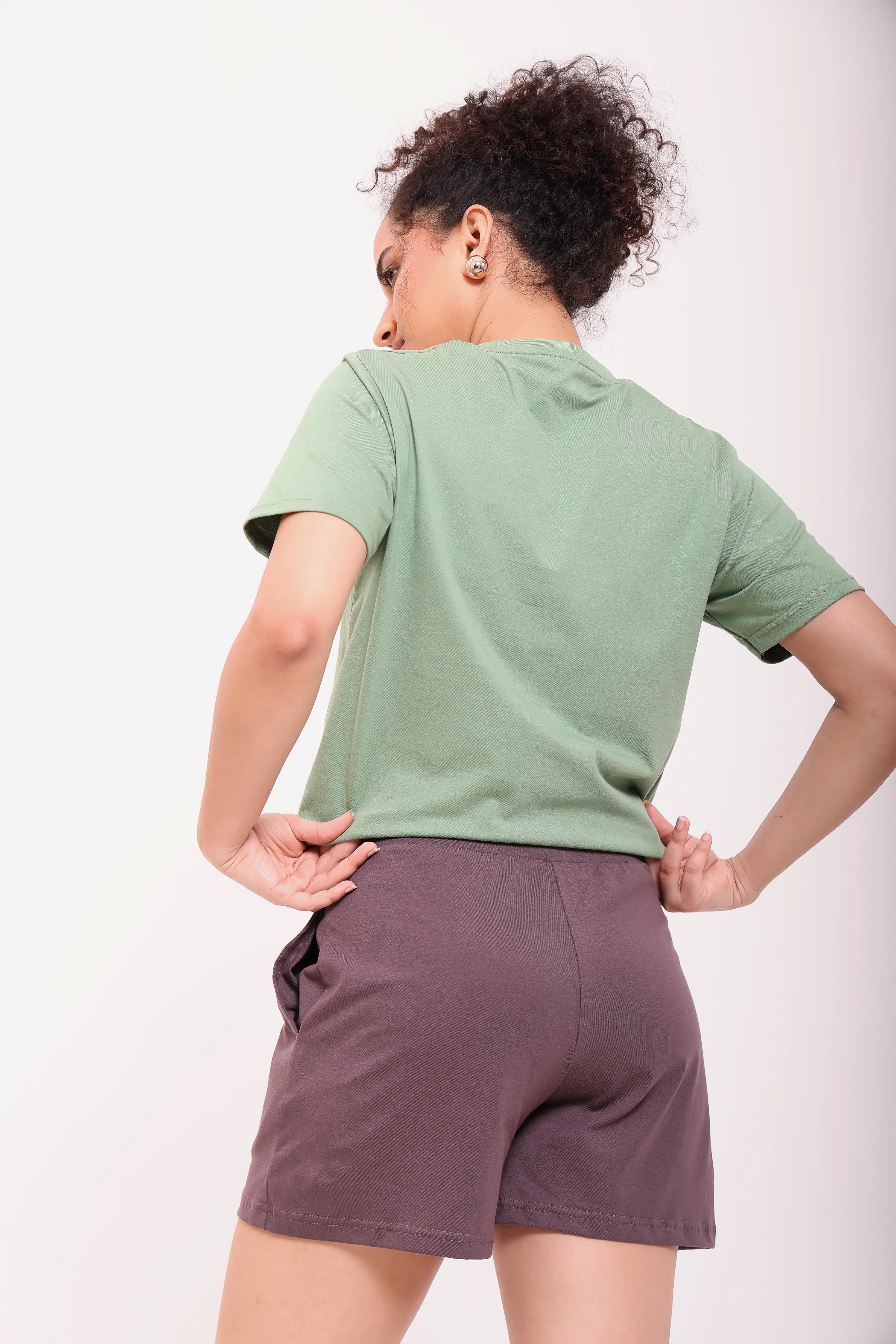 Basic Brown Cotton Shorts