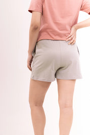 Rose V-neck Tee & Basic Grey Shorts Lounge Set