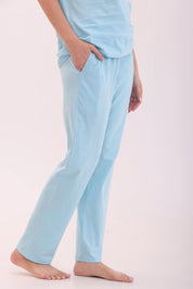 Basic Sky Blue Cotton Pyjama
