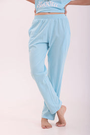 Sky Blue Oversize Tee & Basic Sky Blue Pyjama Lounge Set