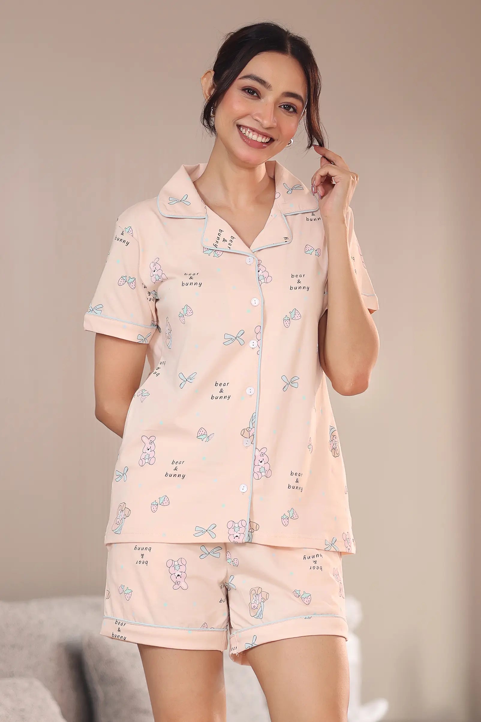Bear Bunny Shorts Set