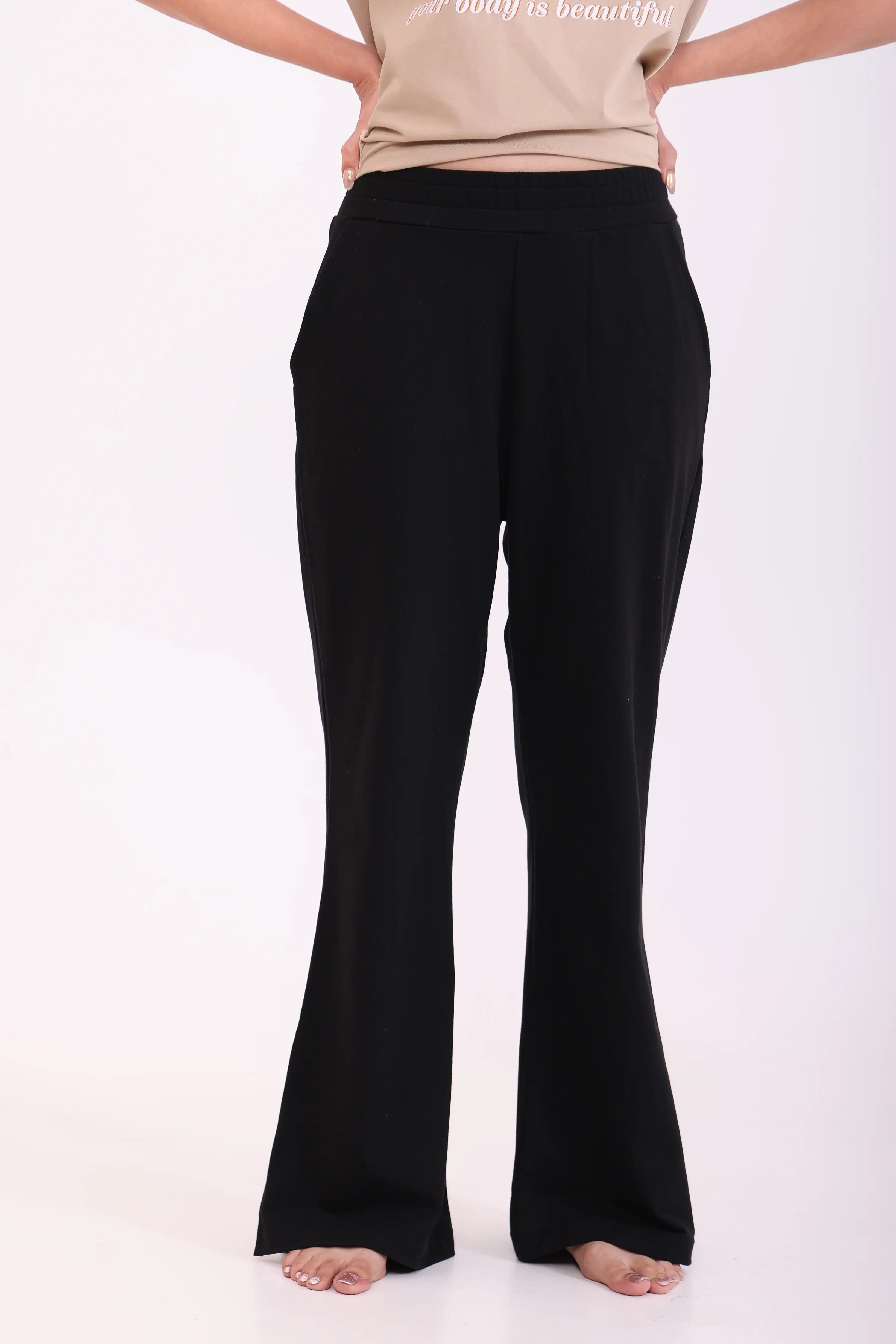Black Flared Side Slit Pant