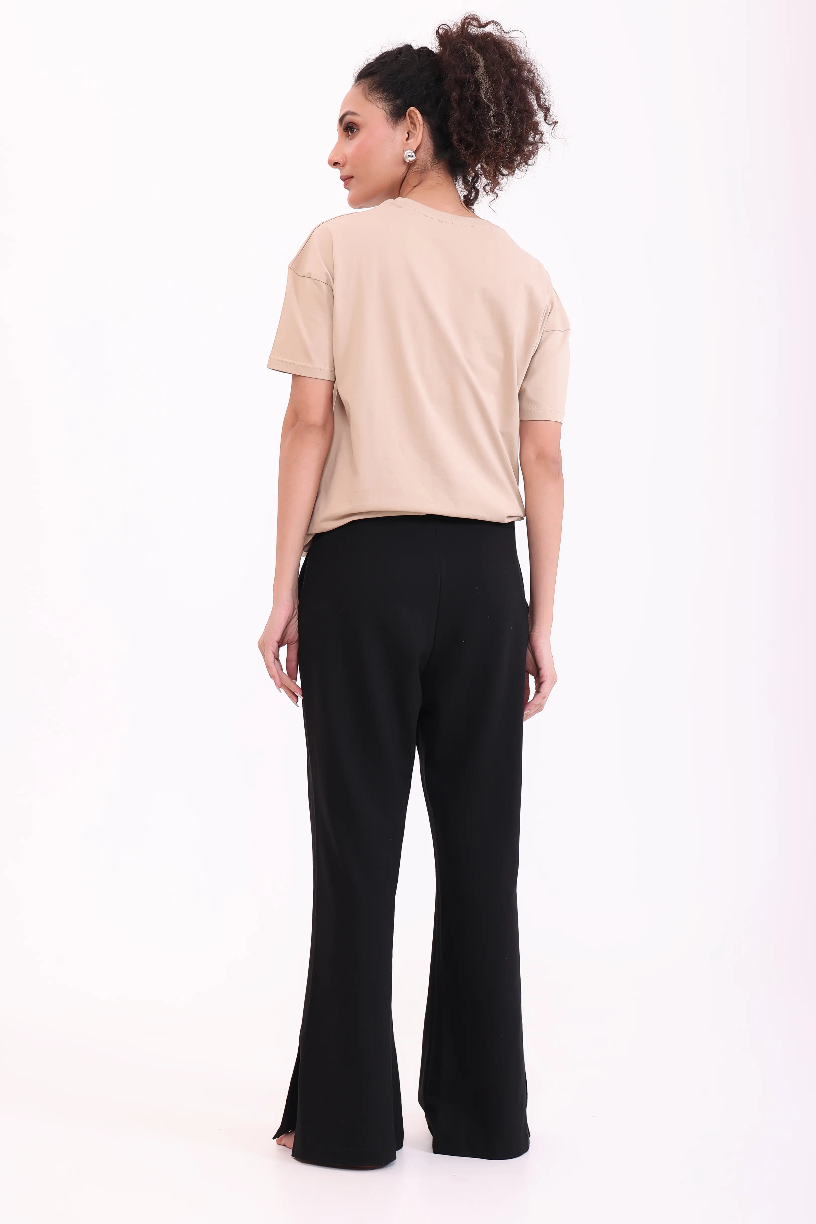 Black Flared Side Slit Pant