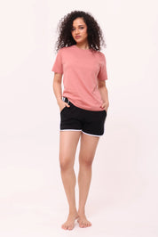 Black Piped-Up Shorts