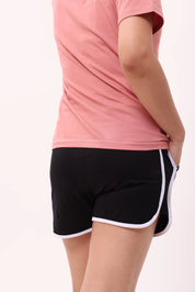 Black Piped-Up Shorts