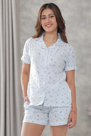 Blue Tulip Muslin Shorts Set