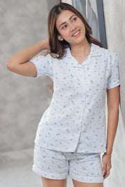 Blue Tulip Muslin Shorts Set