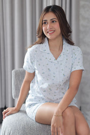Blue Tulip Muslin Shorts Set