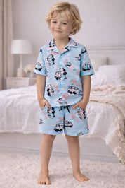 Bus Kids Shorts Set (Blue)