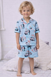 Bus Kids Shorts Set (Blue)