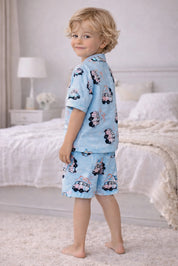 Bus Kids Shorts Set (Blue)