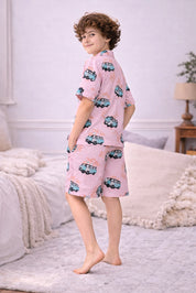 Bus Kids Shorts Set (Pink)
