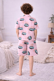 Bus Kids Shorts Set (Pink)