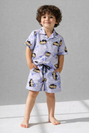 Bus Kids Shorts Set (Purple)