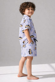 Bus Kids Shorts Set (Purple)