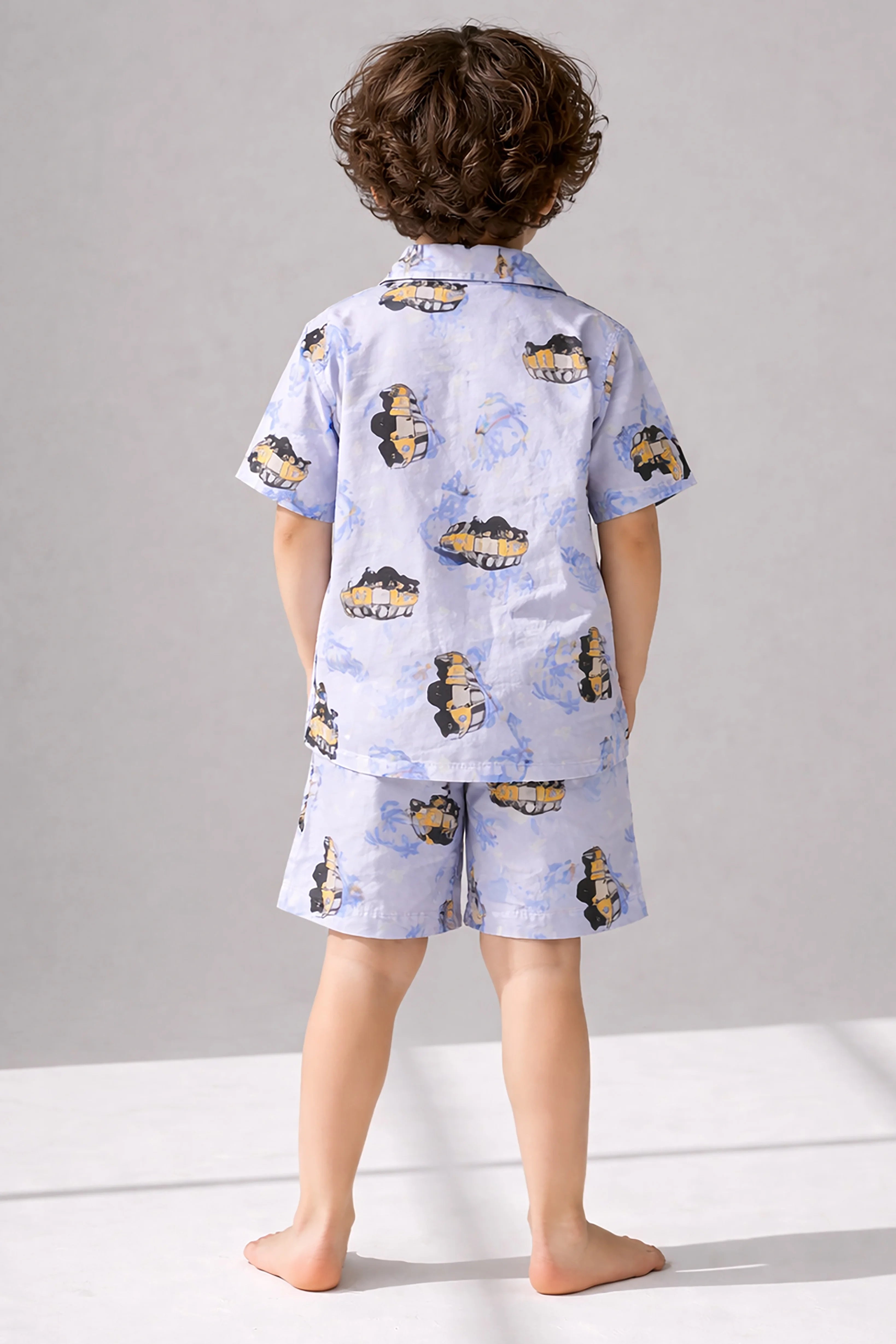 Bus Kids Shorts Set (Purple)