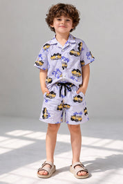 Bus Kids Shorts Set (Purple)