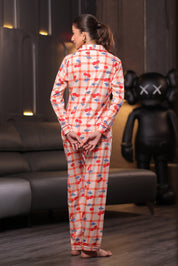 Cherry Print Full Sleeves Pyjama Set
