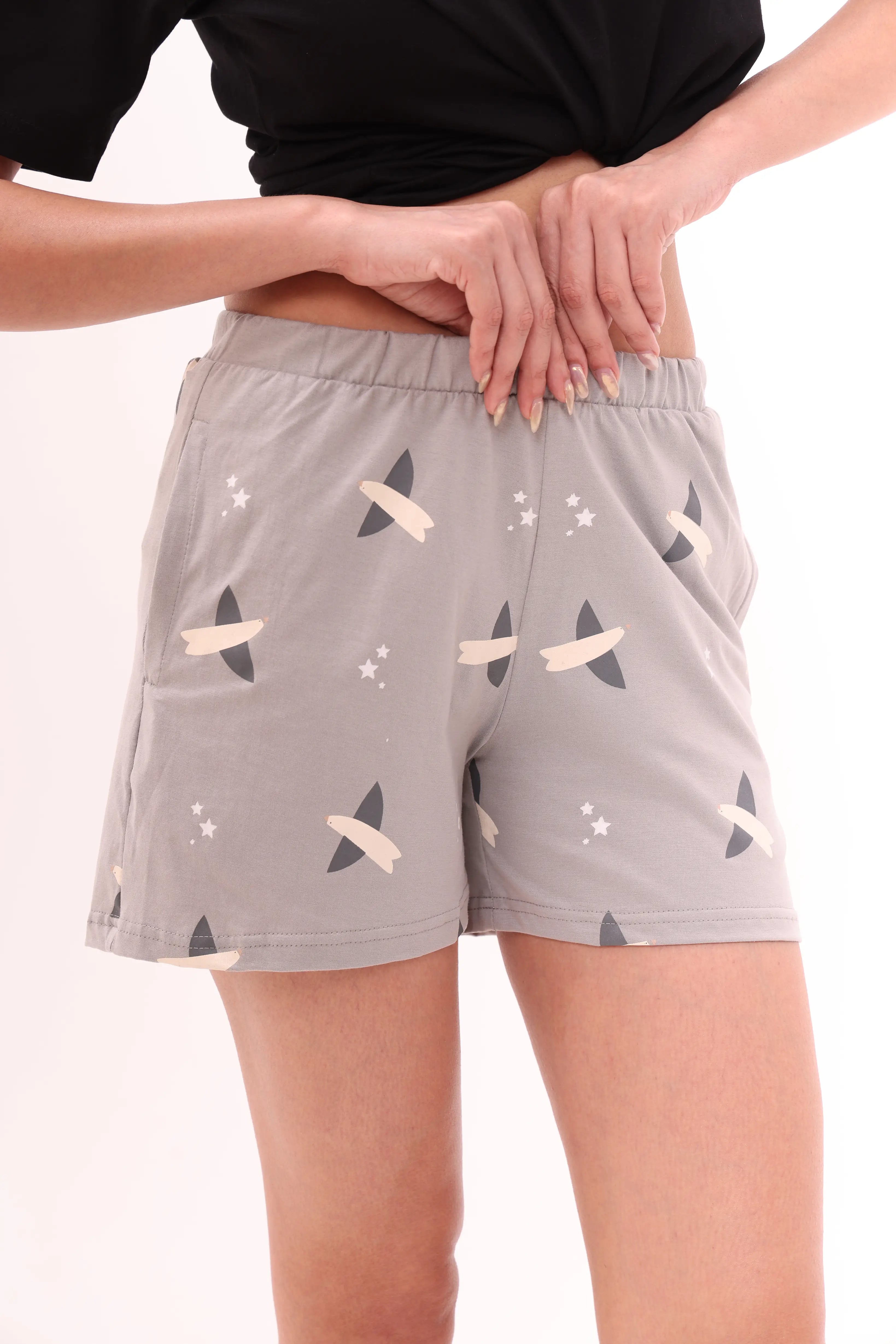 Featherlight Printed Cotton Shorts