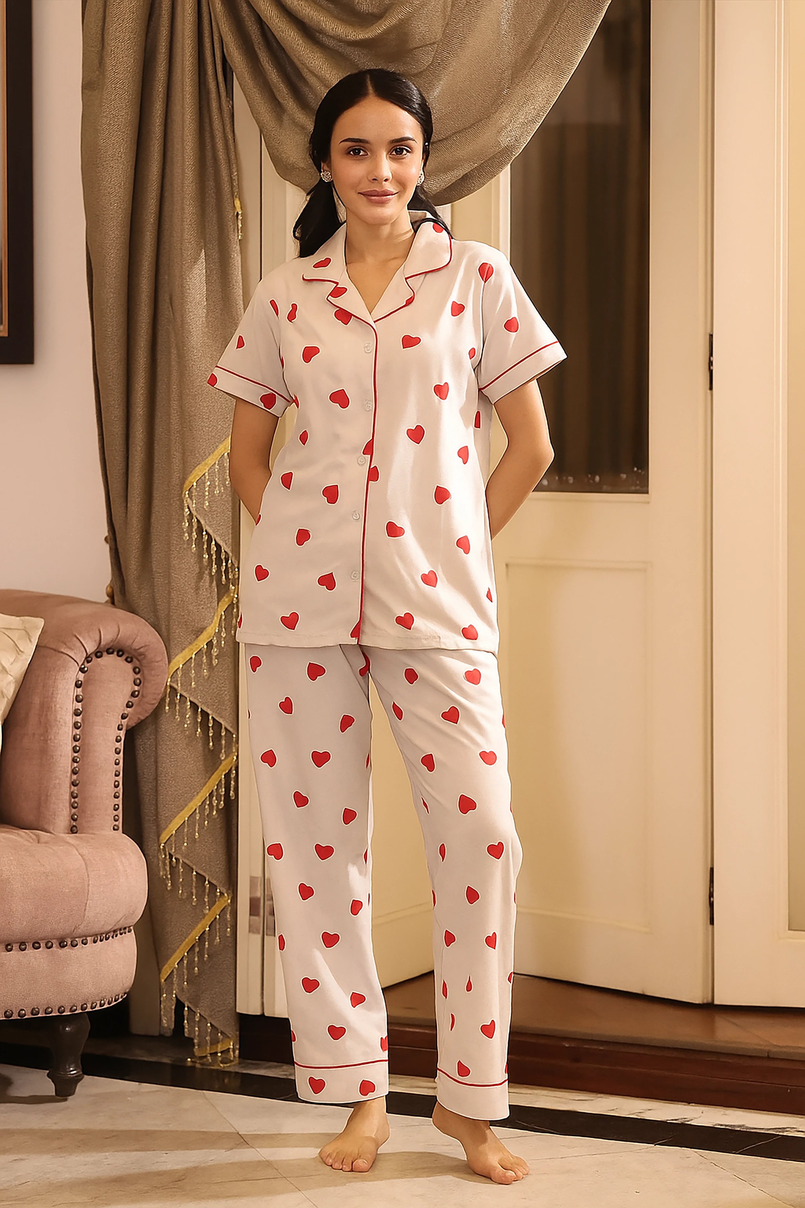 Soft Hearts Pyjama Set