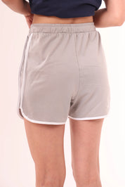 Navy Blue Tee & Grey Piped-Up Shorts Lounge Set