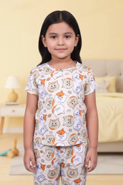 Kitten Kids Unisex Nightwear Peach