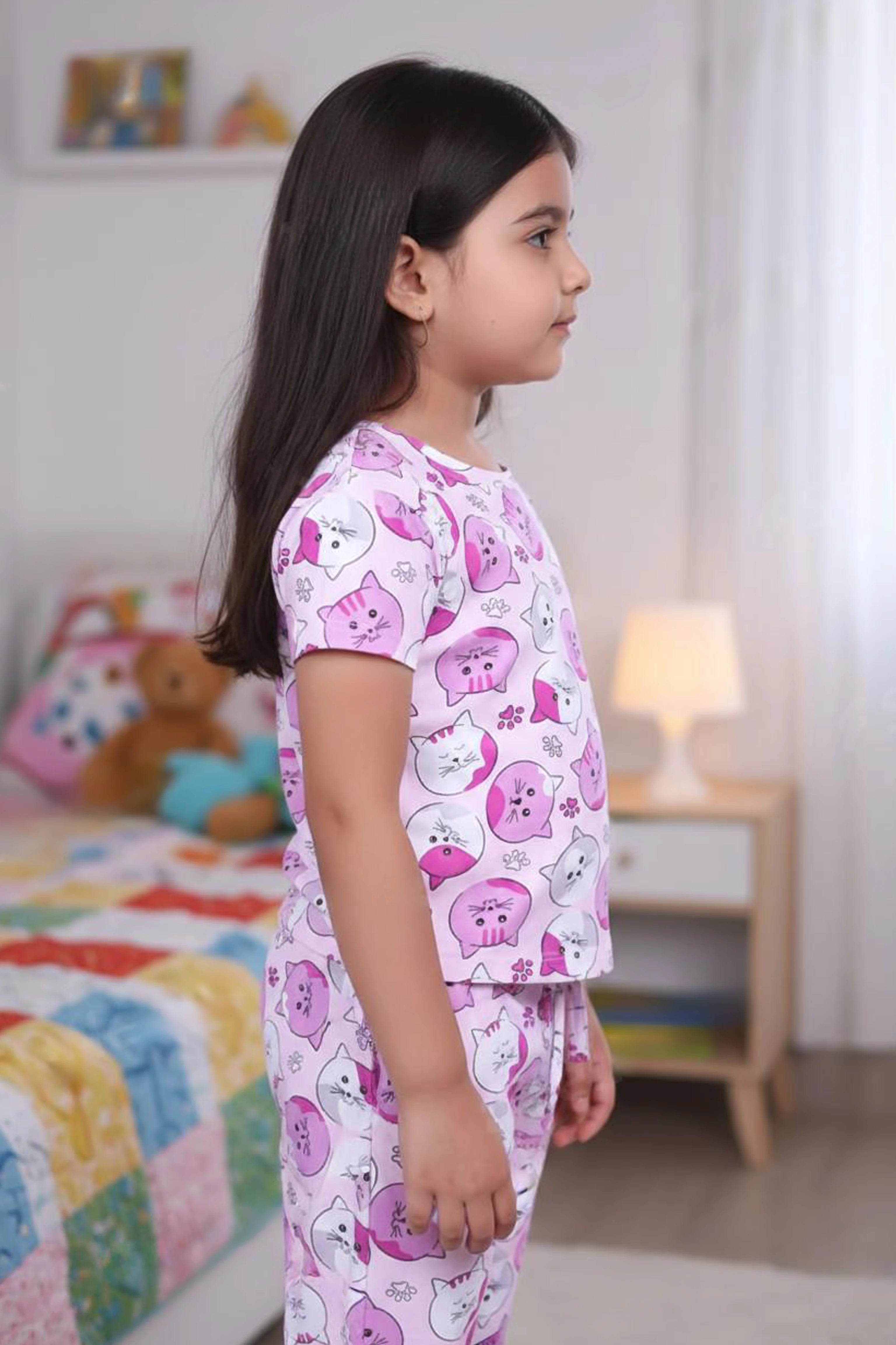 Kitten Kids Unisex Nightwear Pink