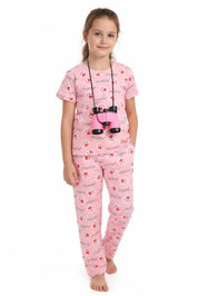 Meow Kids Unisex Nightwear Baby Pink