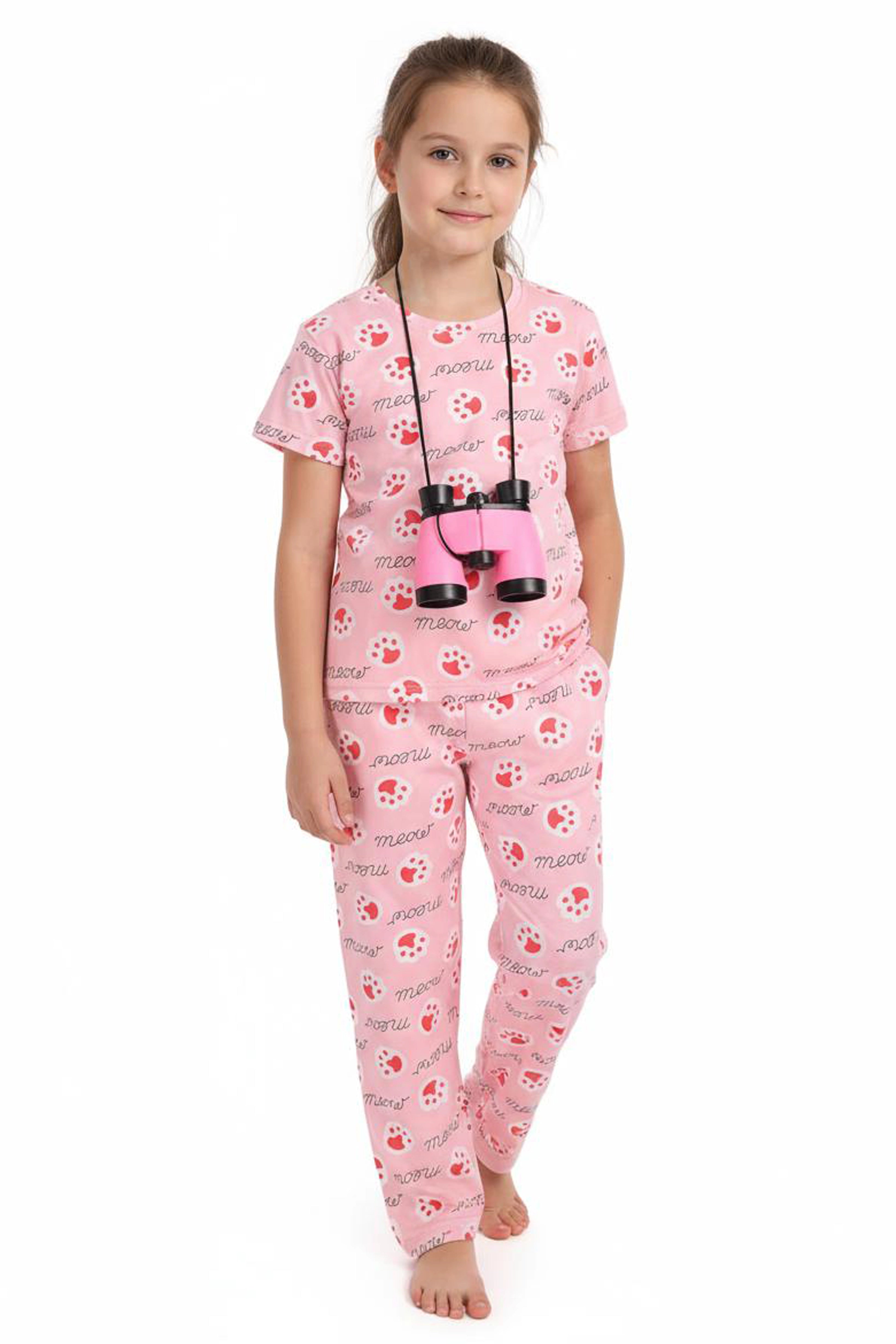 Meow Kids Unisex Nightwear Baby Pink