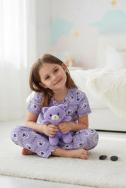 Meow Kids Unisex Nightwear Purple