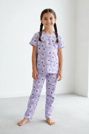 Meow Kids Unisex Nightwear Purple