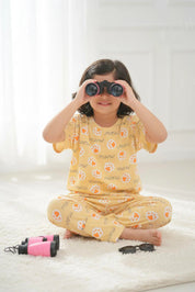 Meow Kids Unisex Nightwear Yellow