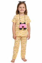 Meow Kids Unisex Nightwear Yellow