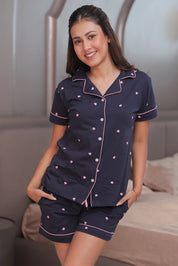 Midnight Hearts Shorts Set