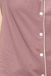 Mocha Crinkled Muslin Shorts Set