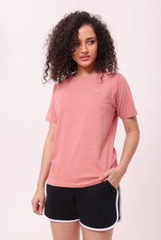 Basic Rose Pink Round-Neck Tee