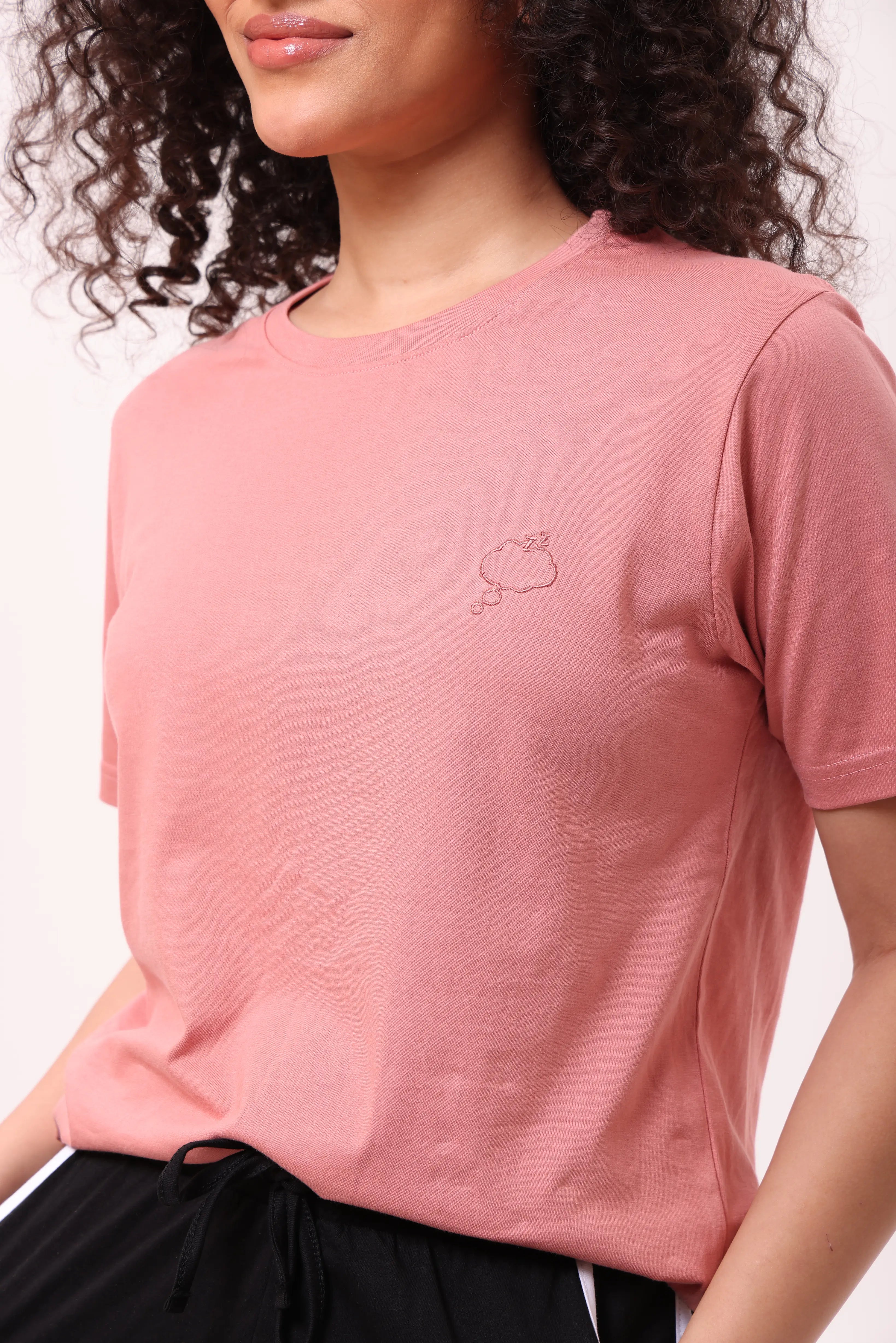 Basic Rose Pink Round-Neck Tee