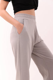 Grey Flared Side Slit Pants