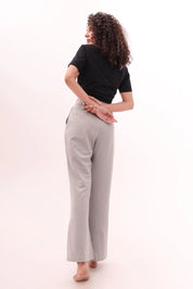 Grey Flared Side Slit Pants