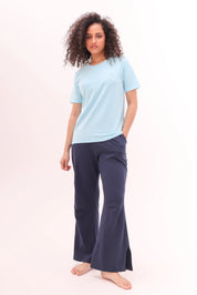 Basic Sky Blue Round-Neck Tee
