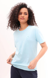 Basic Sky Blue Round-Neck Tee